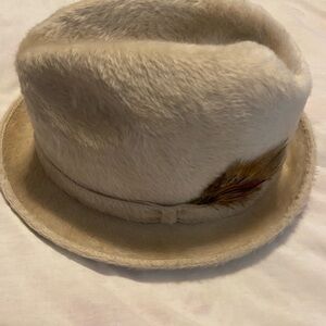 Men’s Charles Knox of New York Cream Fedora Style Hat Soft Textured Accessory OS